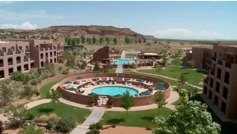 Aerial view of the Tamayo Resort and Pool